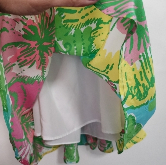 Lilly Pulitzer Pink White green Blue Floral Silk Maisy Mini Dress Luau Event Coc - Picture 6 of 10
